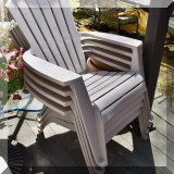 L21. Plastic outdoor chairs.